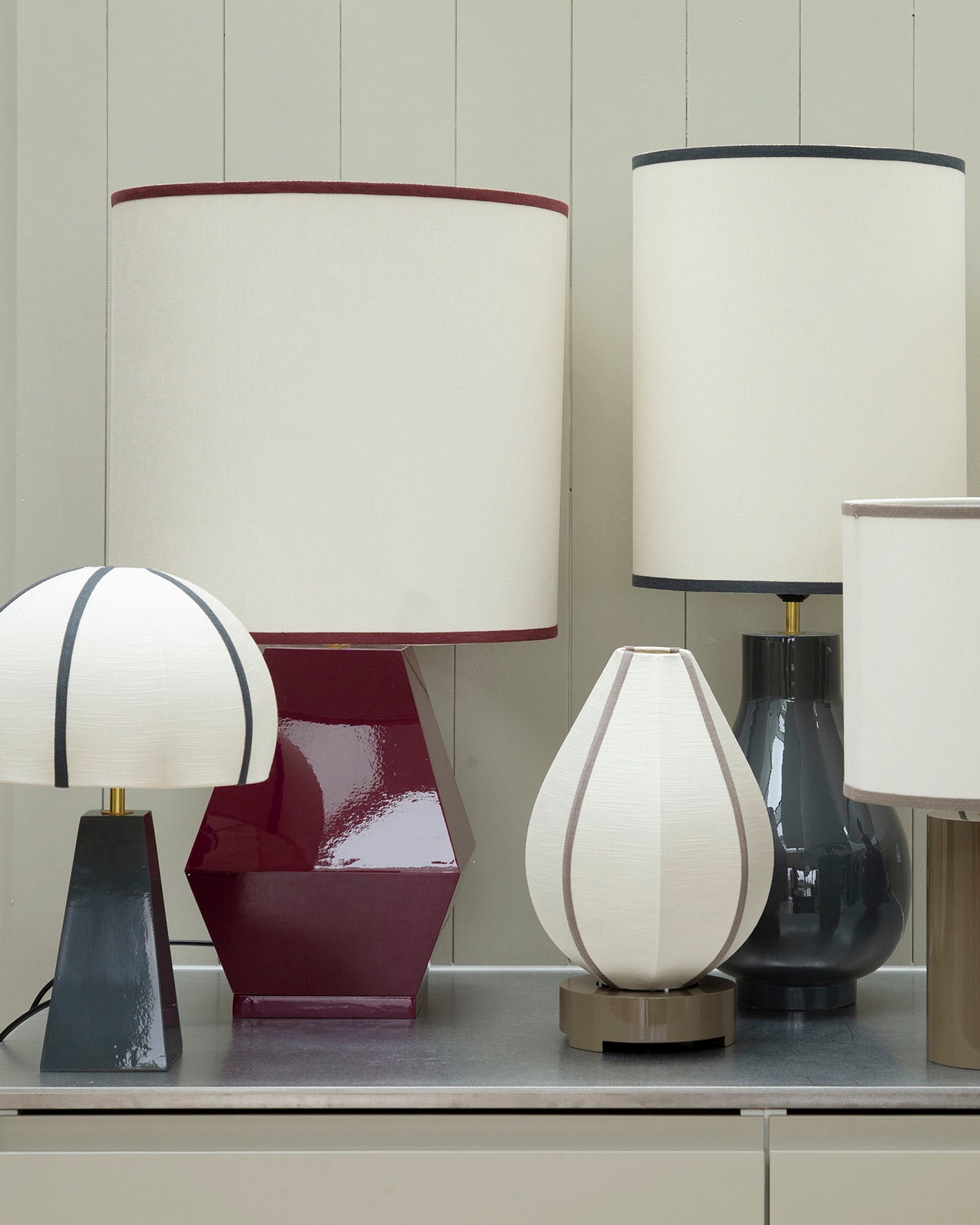 Cylinder lampshade sand/coal 30x39
