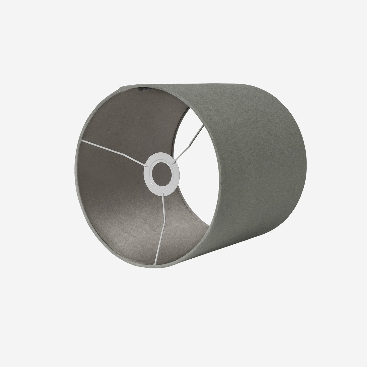 Lamp Shade Raw Silk Grey w Grey lining 30x30 cm