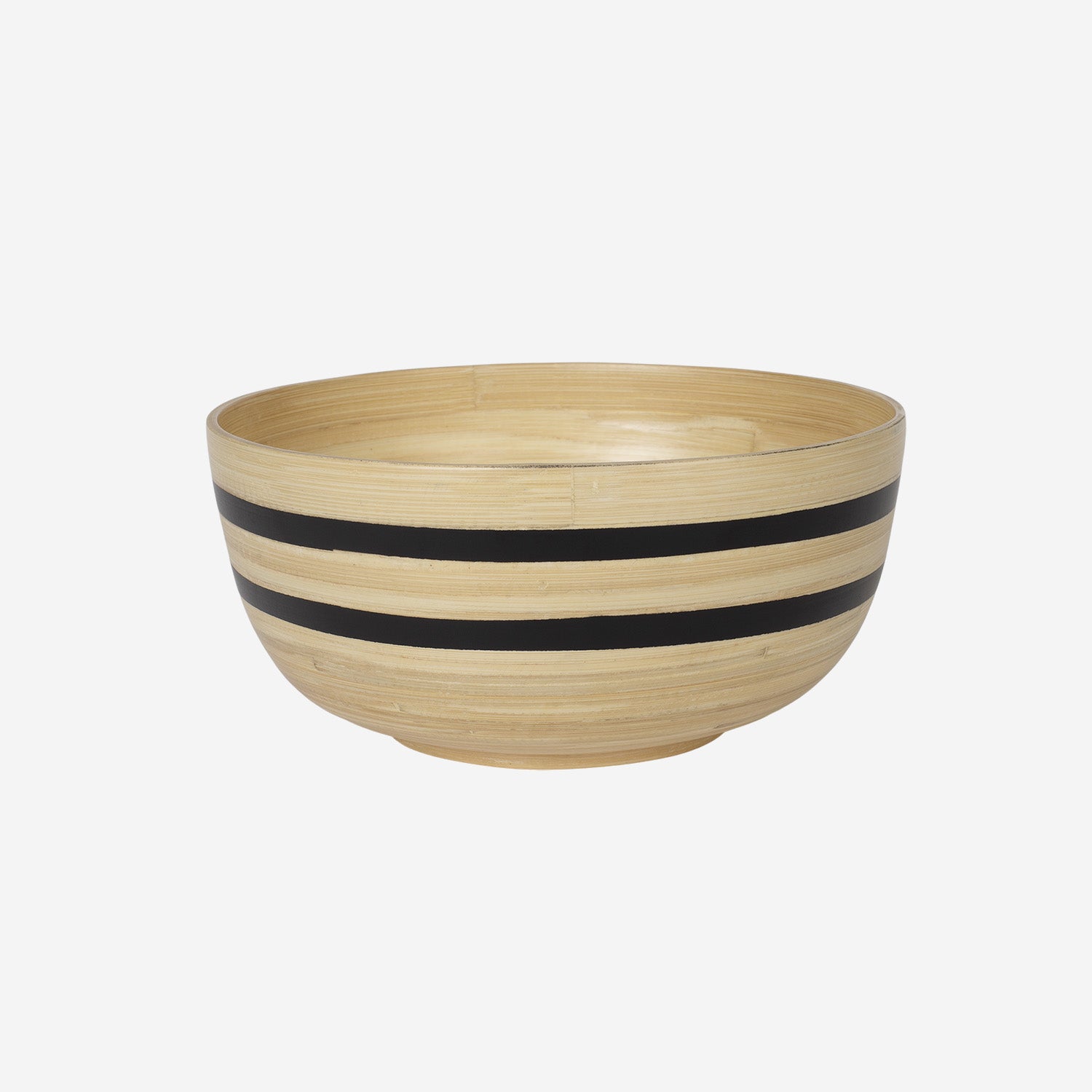 Bamboo Bowl w Stripe Black