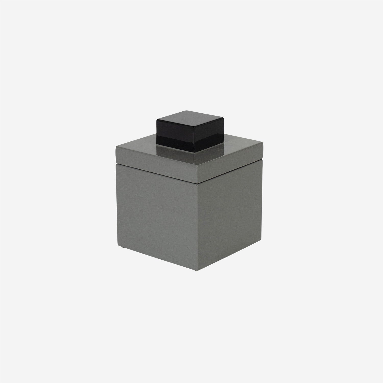 Square Lacquer Box w Handle S Grey