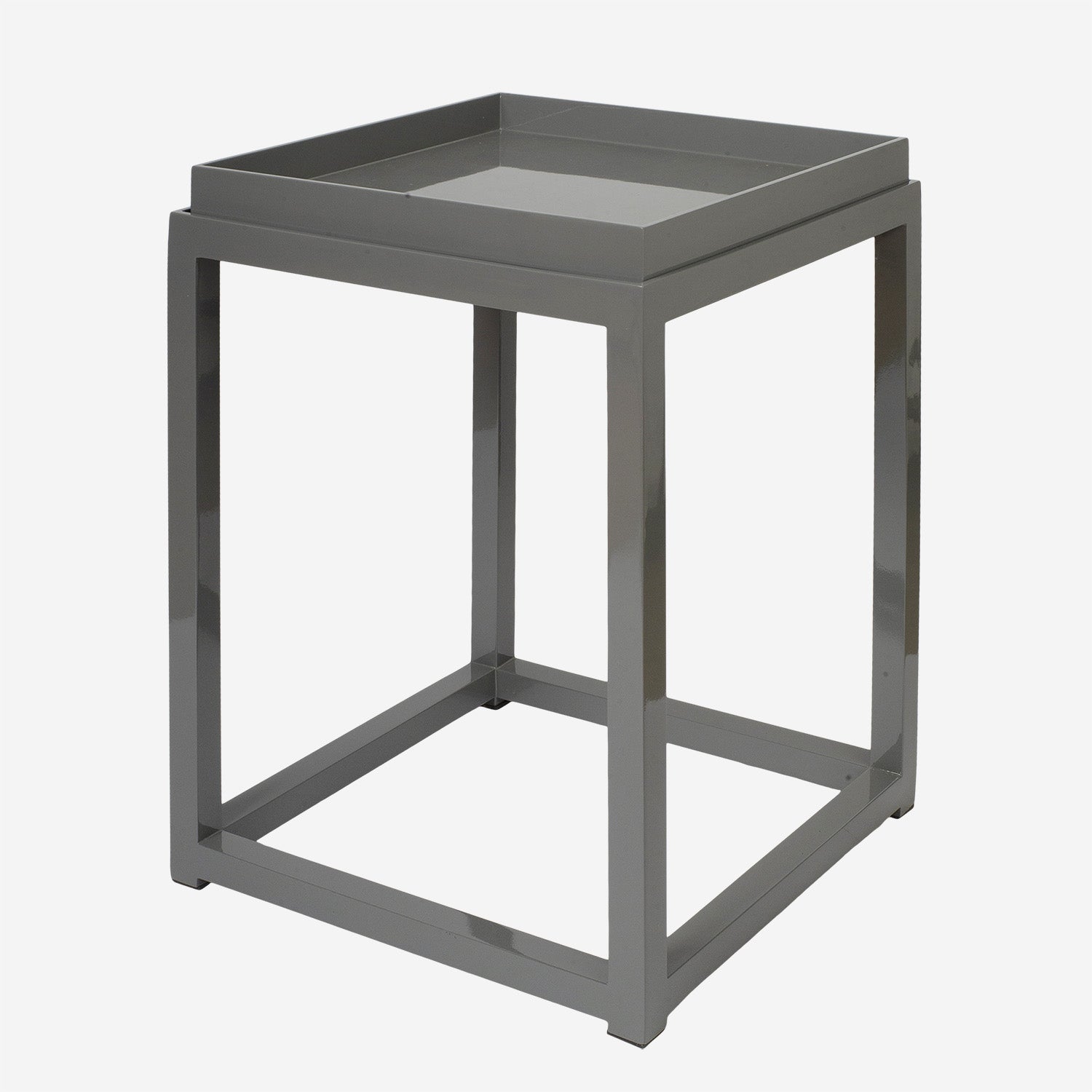 Lacquer table with Tray Tall Grey