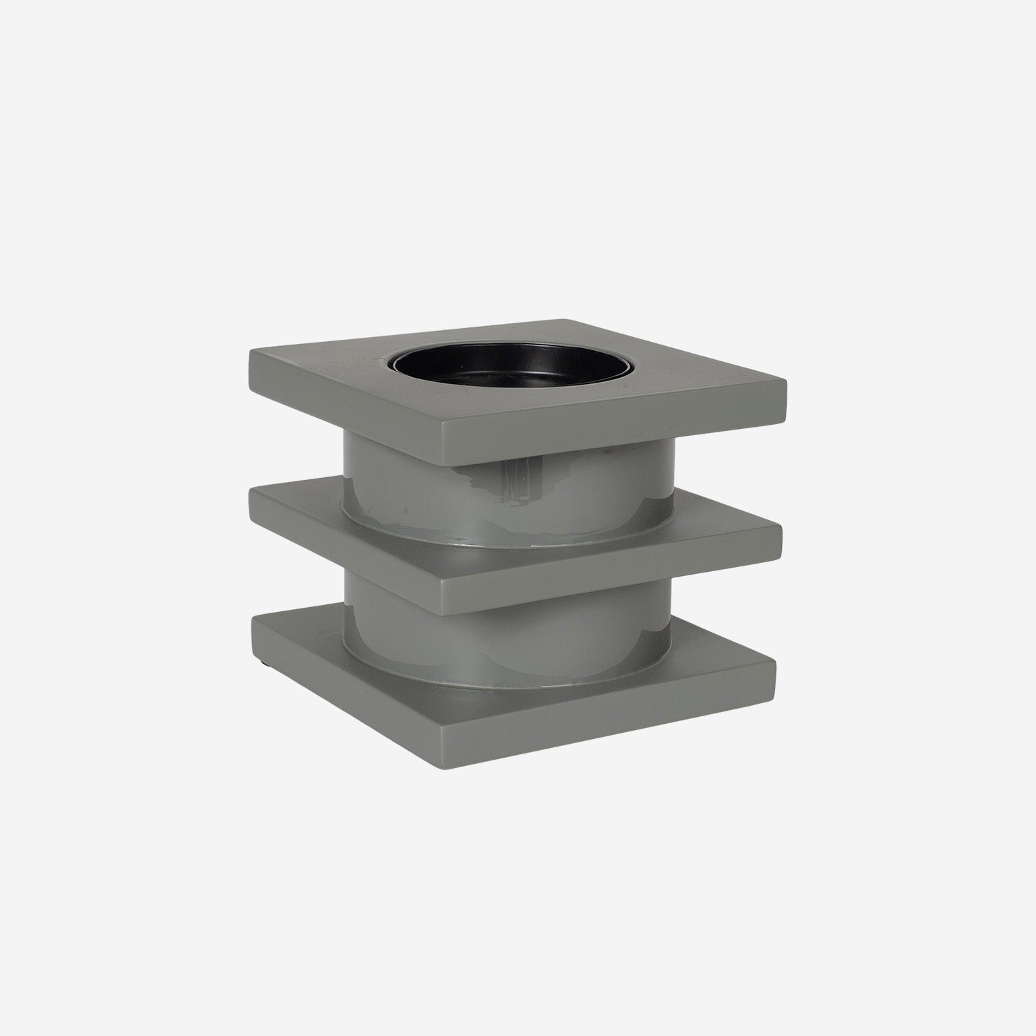 Candle Stick Holder Square Grey