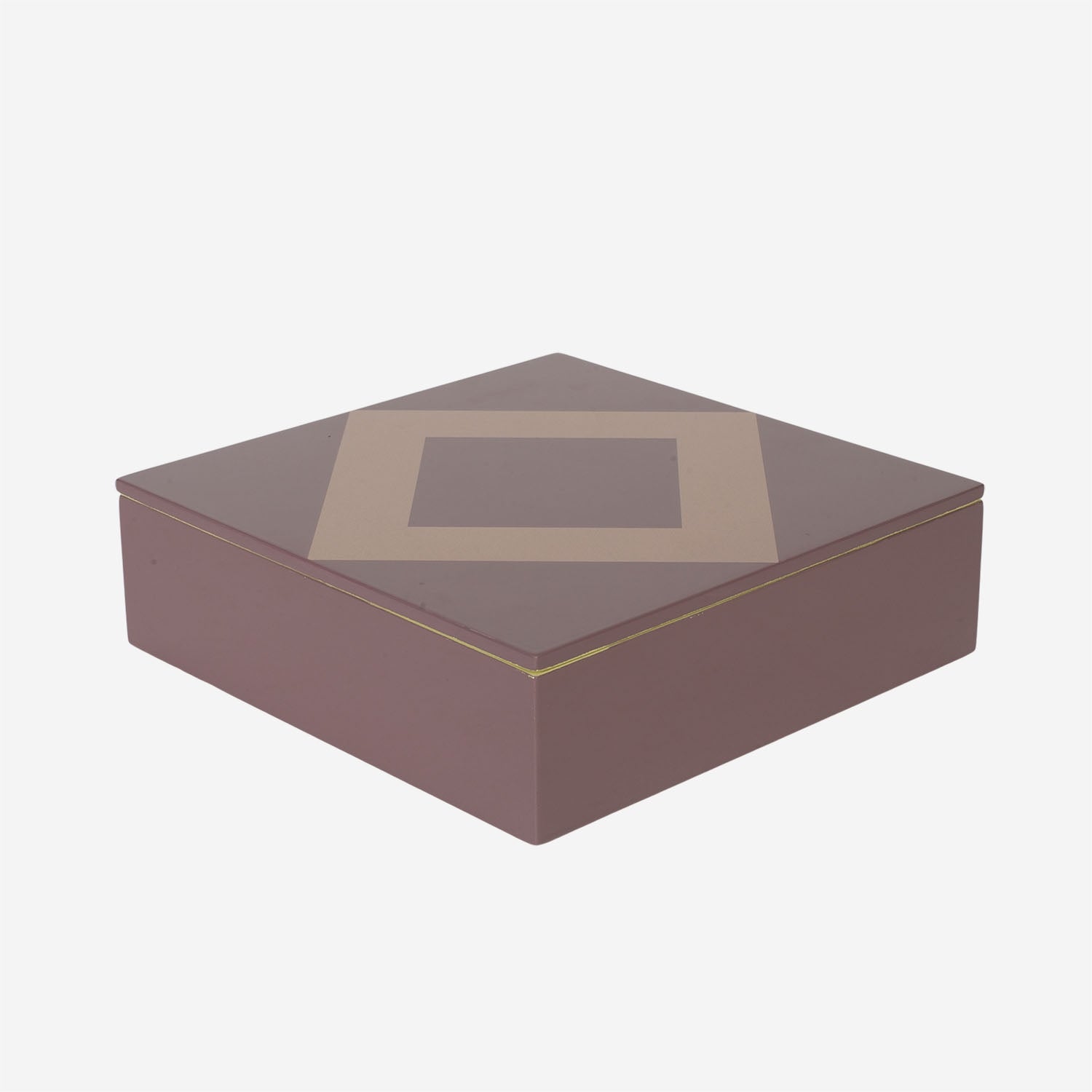 Lacquer Box w Square Pattern Plum/Sorbet