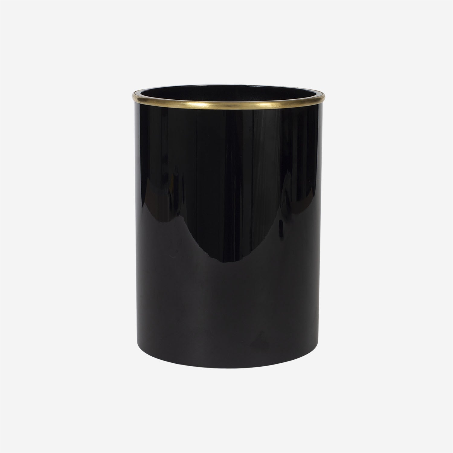 Vase w Brass Black